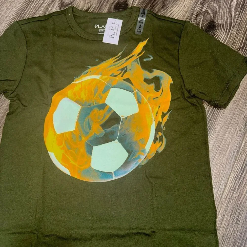 The children’s place Green Soccer Ball Shirt
